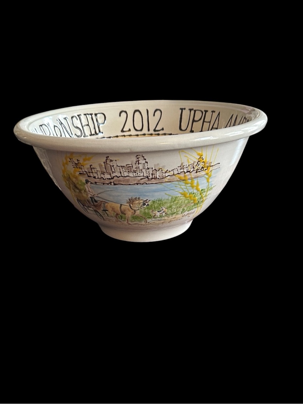 Decorative Ceramic Bowl, UPHA 2012 Royal Championship equine horses